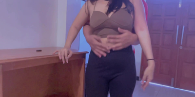 Insatiable Desi Aunty gets stuck in a respiration station office during work